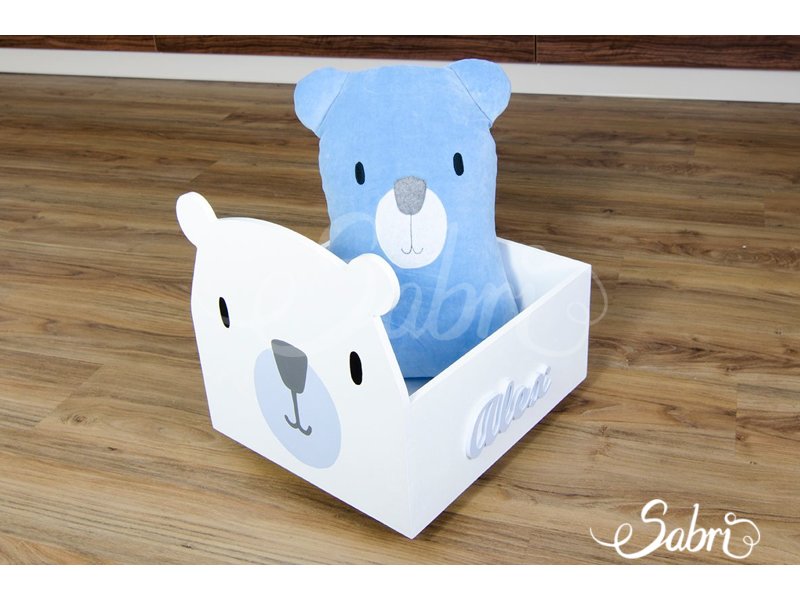 Colore GRIGIO e BIANCO Box in legno per bambini Pratico e decorativo Colore GRIGIO e BIANCO Box in legno per bambini Pratico e decorativo